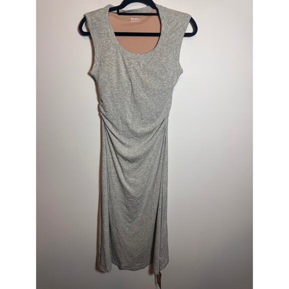 Brand New OGL Women's Size Medium Gray Sleeveless Knit Midi Dress Viscose Blend - Picture 3 of 6